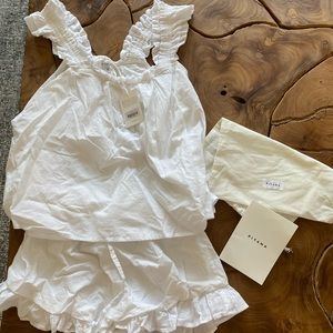 PIYAMA Nicolette Sleep Set, S, NEW WITH TAGS, White Washed Cotton, Small Pajamas
